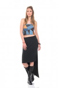 New zip skirt in black and bohemian top - Sisters Code by SBC