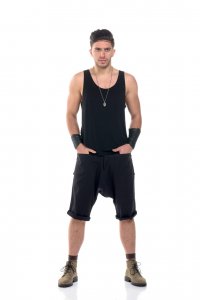 Up and down tee in black, handcrafted and ready to wear - Sisters Code by SBC