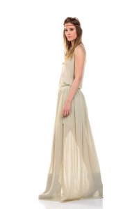 Maverick dress - no sleeve maxi dress, in light beige color - Sisters Code by SBC