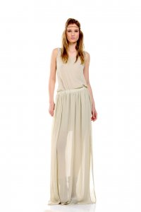 Maverick dress - no sleeve maxi dress, in light beige color - Sisters Code by SBC