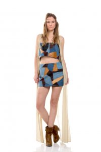 Patchwork bohemian top and mini skirt - Sisters Code by SBC